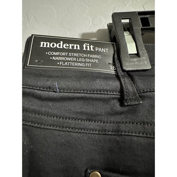 Alfred Dunner Black Modern Fit Comfort Stretch Pants Flattering Fit Size 16 - Picture 4 of 6